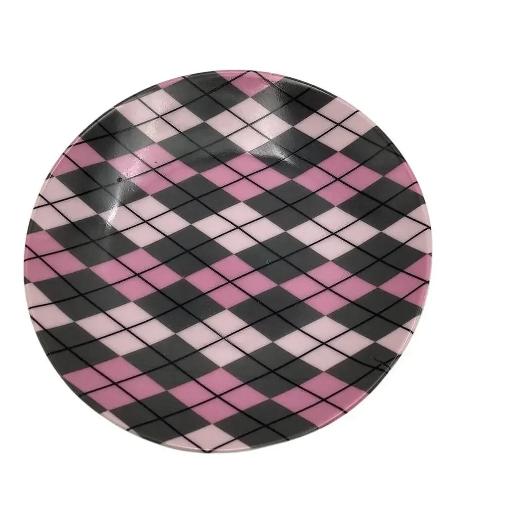 Queenwest Trading Co.‎ Pink Plaid Tea Cup & Saucer Set 2-Piece